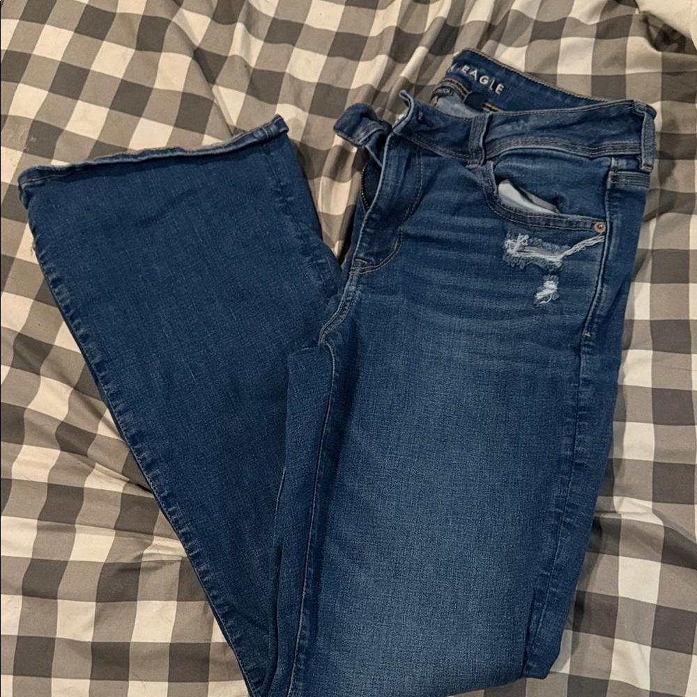 American Eagle Outfitters Women's Dark Blue Boot Cut Jeans